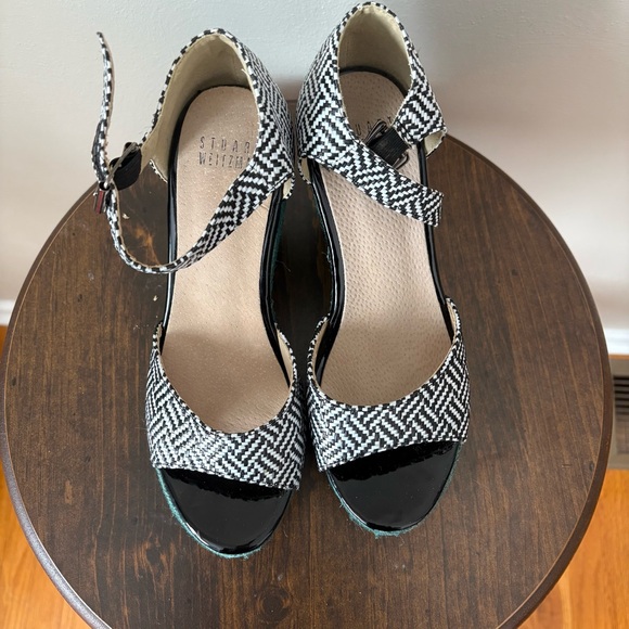 Vintage Stuart Weitzman Espadrille Wedge Platforms 39 - Picture 2 of 9